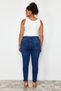 Dark Blue Stitching Detailed Stretchy Skinny Denim Jeans TBBSS24CJ00001 - 7