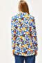 Women's Cobalt Blue Geometric Patterned Woven Shirt GML-19001174 - 2