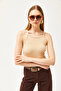 Women's Beige Strap Camisole Body BDY-00000015 - 3
