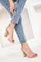 Nude Suede Women's Classic Heeled Shoes 14532