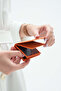Men's Genuine Leather Orange Card Holder - 3