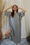BEYRUT BLACK STRIPED MUSLIN DRESS - 3