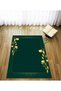 Digital Printed Green Floor Tulip Motif Velvet Textured Washable Non-Slip Base Prayer Rug Prayer Rug