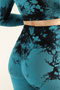 Seamless Push-up Recovery Tie-Dye Pattern Sports Leggings Set - 7