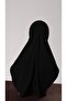 Black Practical Ready-made Young Hijab Bonnet Sandy Fabric Plain Hijab 2312_01 - 2