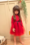 Red Polka Dot Detailed Long Sleeve Baby Girl Dress - 4