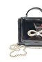 Black Color Shiny Patent Leather Stoned Evening Bag with Magnetic Cover and Hanger Width: 17.5 Cm Length: 14 Cm - 8