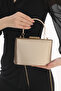 Bronze Color Fabric Patterned Women's Evening Dress Clutch Portfolio Bag