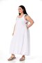 Large Size White Balloon Dress with Window Detail and Straps - 2
