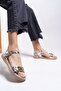 Esyishys Women's Sandals0012103 Silver Metallic - 3