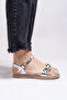 Esyishys Women's Sandals0012103 Silver Metallic - 5