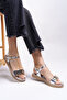 Esyishys Women's Sandals0012103 Silver Metallic - 4