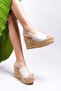 Women's Heeled Slippers0012699 Beige - 2