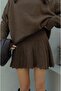 Bitter Brown Turtleneck Knitwear Skirt Suit 122-00511 - 3