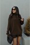 Bitter Brown Turtleneck Knitwear Skirt Suit 122-00511 - 4
