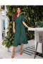 Women's Double Breasted Collar Midi Length Belted Crepe Dress 120 Cm