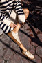 GORDON WOMEN'S BEIGE SKIN LEOPARD GARNISH SNEAKER - 5