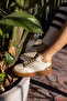 GORDON WOMEN'S BEIGE SKIN LEOPARD GARNISH SNEAKER - 6