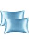 ANT Silk Textured Cotton Satin 50x70 Cm Pillow Case Anti-Sweat Odorless Curly Hair Dark Gray 2 Pieces
