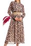 Women's Chiffon Lined Stylish and Modern Leopard Print Chiffon Dress 718 - 7