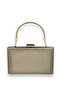 Gold Dore Gold Color Anti-Scratch Matte Leather Iron Handle Evening Dress Bag with Metal Case Wedding Graduation