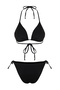 Siyah Taş Baskı Üçgen Kaplı Brazilian Normal Bel Bikini Takımı TBESS24BT00131 - 17