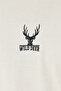 Stone Oversized/Loose Fit Deer Embroidered 100% Cotton Thick Fabric T-Shirt TMNSS24TS00055 - 4
