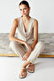 Beige Regular Cotton Crop Linen Woven Vest Twoss24Ye00024 - 3
