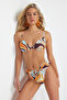 Abstract Patterned Balcony Tie High Waist High Leg Regular Bikini Set TBESS24BT00056 - 3