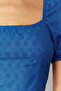 Indigo Brode Balon Kol Crop Dokuma Bluz TWOSS24BZ00236 - 4