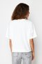 Ecru 100% Thick Cotton Cut and Sew Detail Oversize/Relaxed Fit Knitted T-Shirt Twoss24Ts00027 - 5