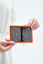 Men's Genuine Leather Orange Card Holder - 4
