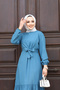 WOMEN'S TESETURES WITH WAIST BAND WOVEN VISKOSE FABRIC STYLISH DRESS - 6