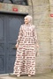 WOMEN'S TESETURY WAIST BELLY WOVEN VISKOSE FABRIC STYLE STONE PATTERNED DRESS - 4