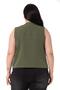 Large Size Khaki Vest with Big Eyelet Detail - 3