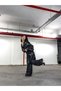 Special Design Black Glittery Gathered Hem Logo Cargo Sweatpants - 2
