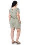 Low Sleeve Elastic Waist Pocket Emerald Striped Shorts Jumpsuit - 5