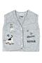Baby Boy Giraffe Embroidered Organic Cotton 3-6-9 Months 2-Piece Combed Baby Vest - Gray - 2