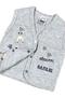 Baby Boy Giraffe Embroidered Organic Cotton 3-6-9 Months 2-Piece Combed Baby Vest - Gray - 3