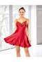 Freewise Women's Red Short Satin Nightgown