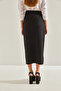 Women's Black Gathered Front Skirt 60111051 - 4