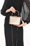 Bronze Color Fabric Patterned Women's Evening Dress Clutch Portfolio Bag - 4