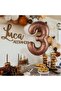 74 Cm Brown Number Age Foil Balloon - 6