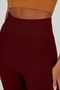 Felolin Model Ribbed Knitted Model Seamless Sports Shorts Burgundy Color - 3