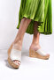 Women's Heeled Slippers0012699 Beige - 4