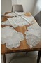 Linen Gardenia Wearing Laced Luxury Living Room Set 5 Pieces Cream - 5