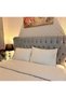 Kirik white colored mink piping cotton satin bedding set - 2