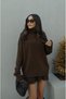 Bitter Brown Pleated Mini Skirt Fishing Sweater Bottom Top Knitwear Set