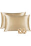 Ant Silk Satin 50X70 cm Pillowcase 2 Pieces Curly Hair Beige2 Pieces