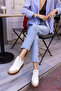 GORDON WOMEN'S WHITE SUEDE GARNISH SNEAKER - 2